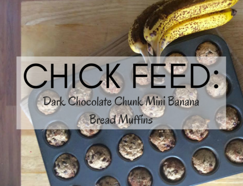 CHICK FEED: DARK CHOCOLATE CHUNK MINI BANANA BREAD MUFFINS
